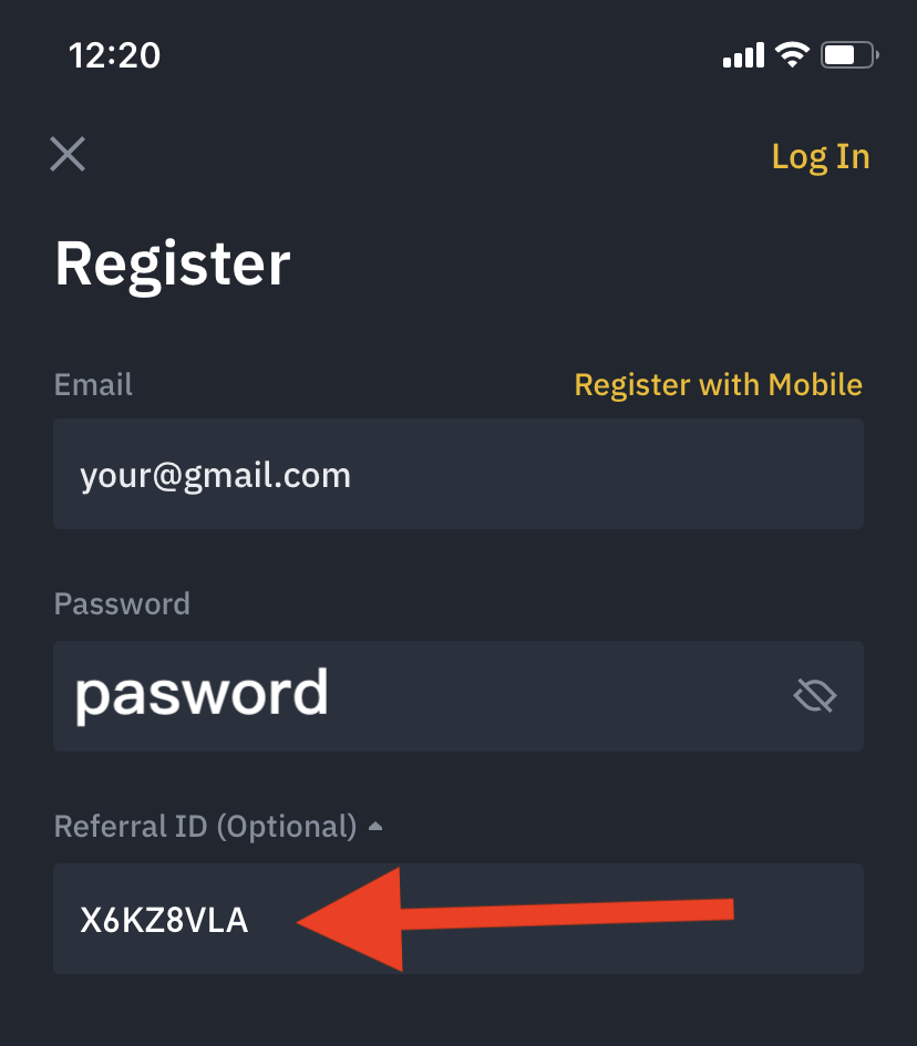 2021 binance Referral ID Step3