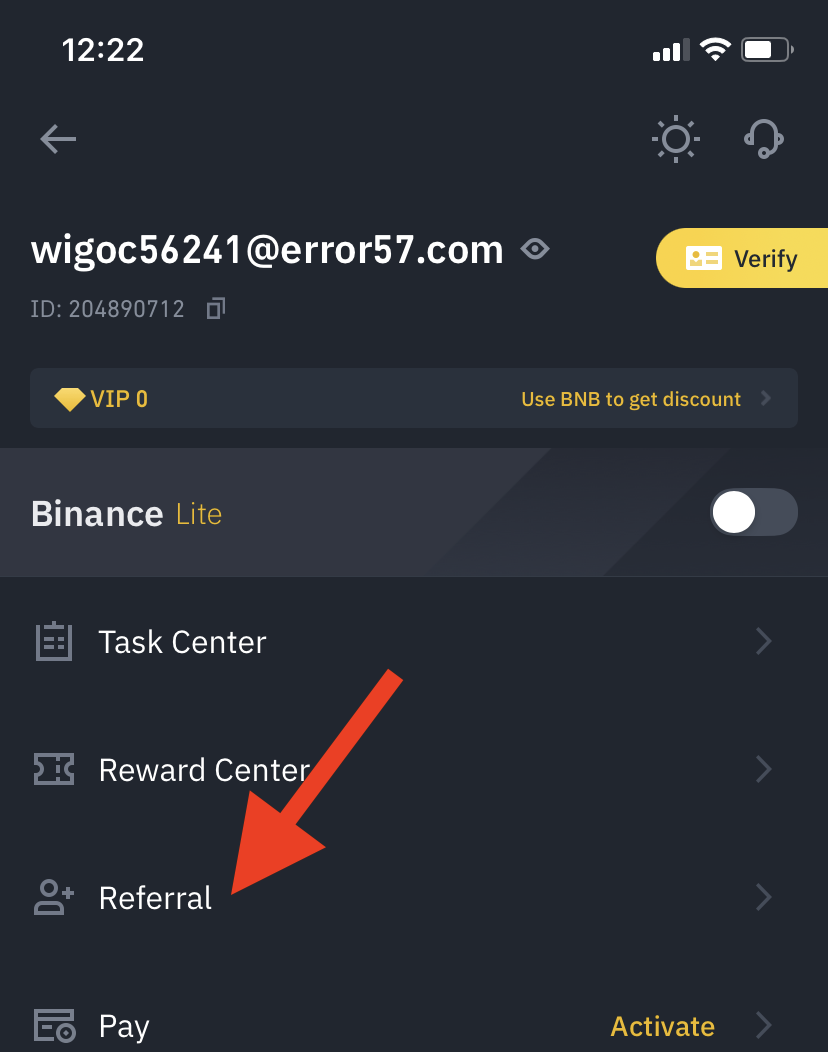 2021 binance Referral ID Step4